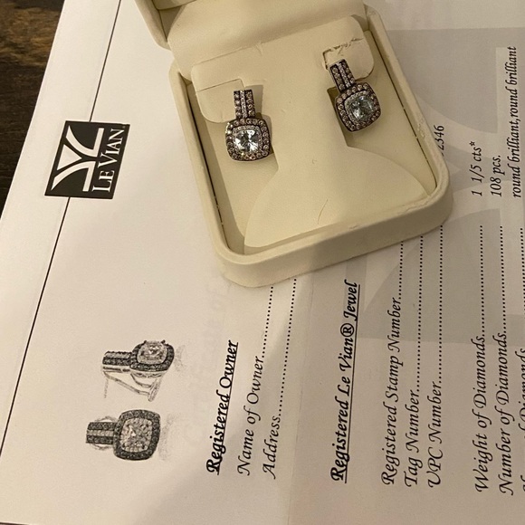 Le Vian Aquamarine and Chocolate Diamonds Earrings - Picture 5 of 7